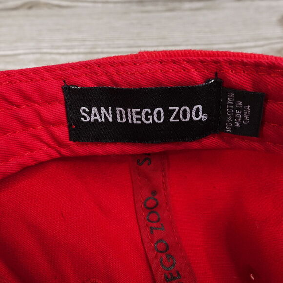 SAN DIEGO ZOO RED ADJUSTABLE TRAVEL STRAPBACK BASEBALL HAT CAP - Picture 10 of 10